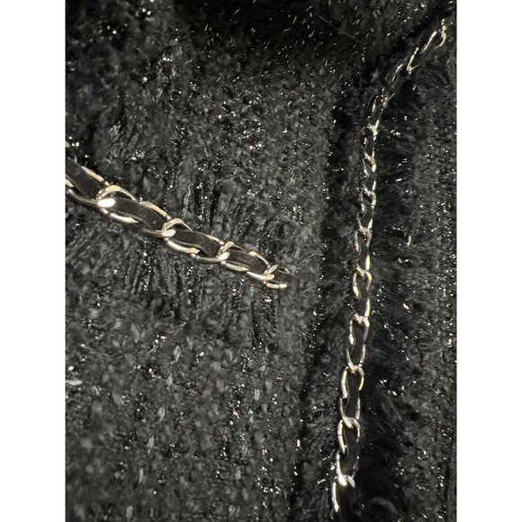 Boston Proper Chain Detail Tweed Jacket Wool Blend Coat Preppy Top - Picture 7 of 10